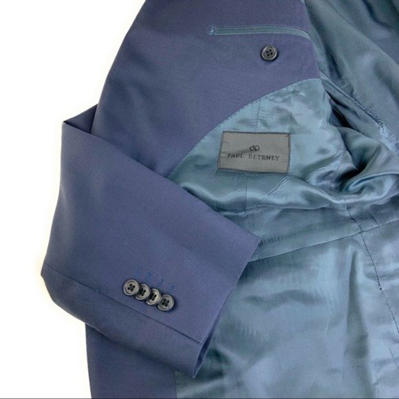 Paul Betenly Navy Blue 2 Button Blazer - Picture 4 of 5